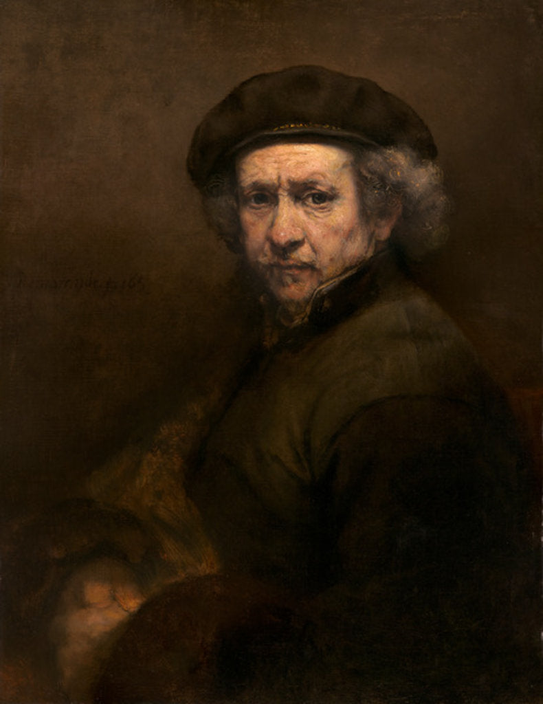 Detail of Self-Portrait by Rembrandt Harmensz. van Rijn