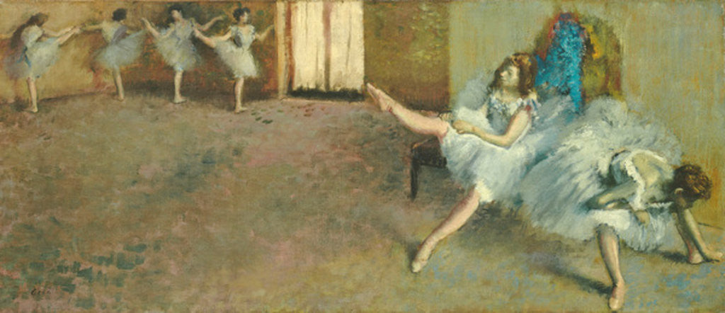 Detail of Before the Ballet by Edgar Degas