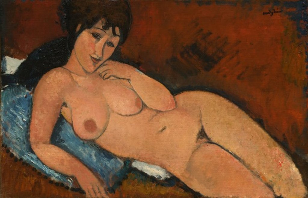 Detail of Nude on a Blue Cushion, 1917 by Amedeo Modigliani