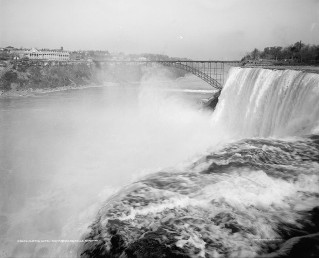 Detail of Clifton Hotel and American Falls, Niagara by Anonymous
