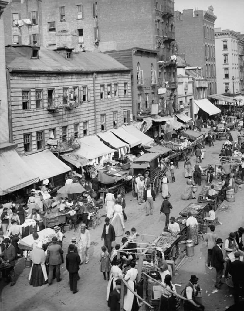 Detail of Jewish market on the East Side, New York, N.Y. by Detroit Publishing Co.