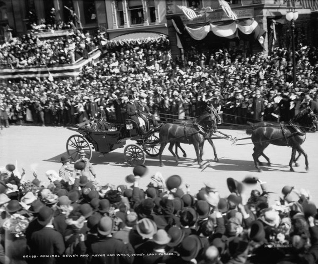 Detail of Admiral Dewey and Mayor Van Wyck, Dewey Land Parade, 30th September 1899 by Detroit Publishing Co.