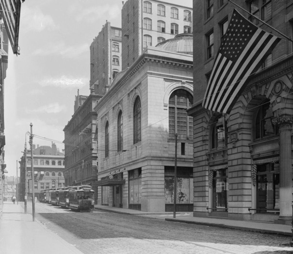 Detail of The Stock Exchange, Congress Street, Boston, Massachusetts by Detroit Publishing Co.