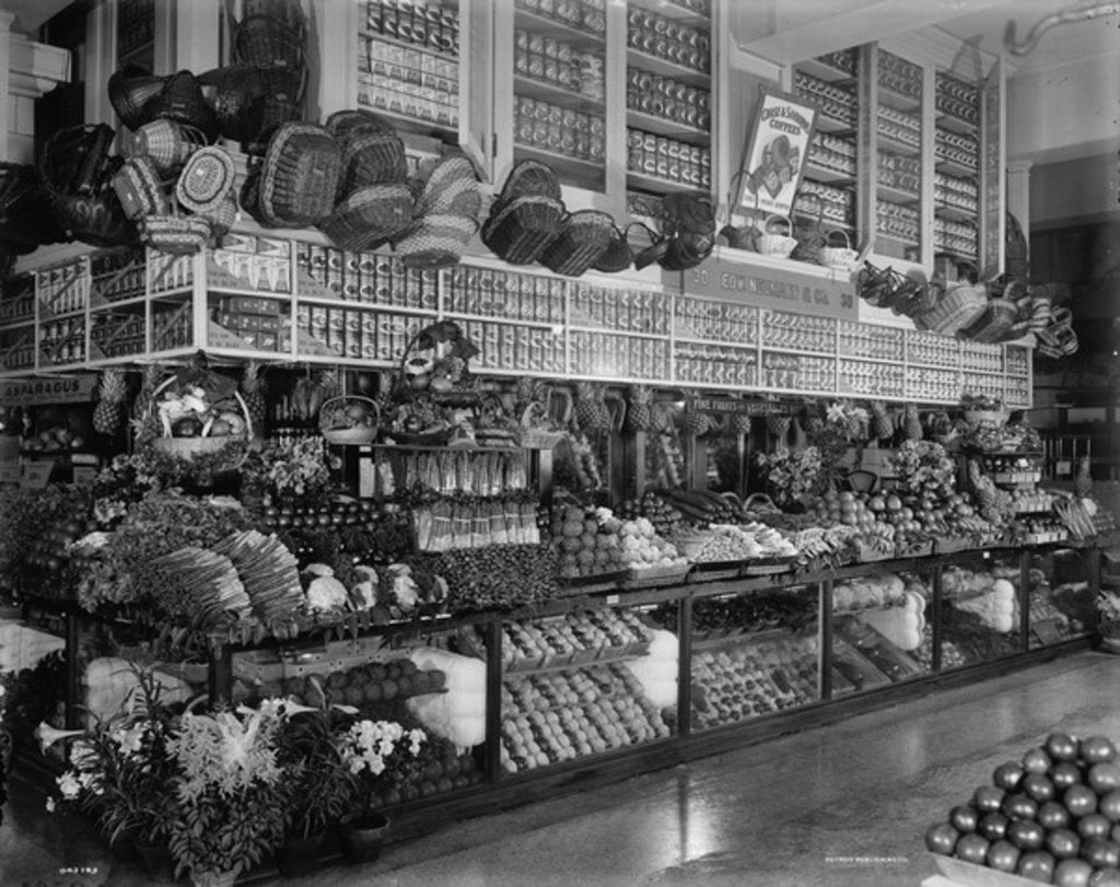Detail of Edw. Neumann, Broadway Market, Detroit, Michigan, c.1905-15 by Detroit Publishing Co.