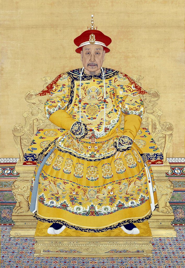 Detail of Emperor Qianlong in Old Age by Chinese School