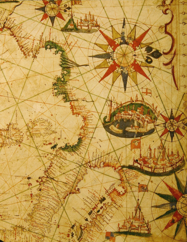 Detail of The south coast of France, Italy and Dalmatia, from a nautical atlas, 1651 by Pietro Giovanni Prunes