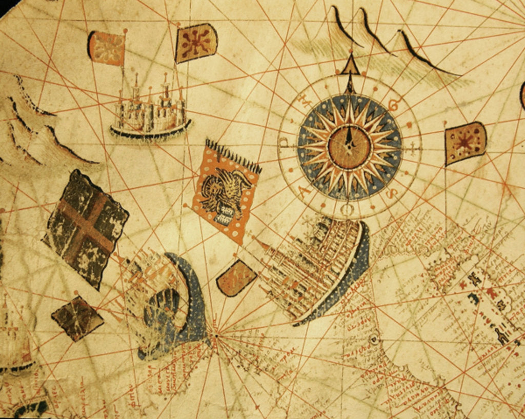 Detail of The maritime cities of Genoa and Venice by Calopodio da Candia