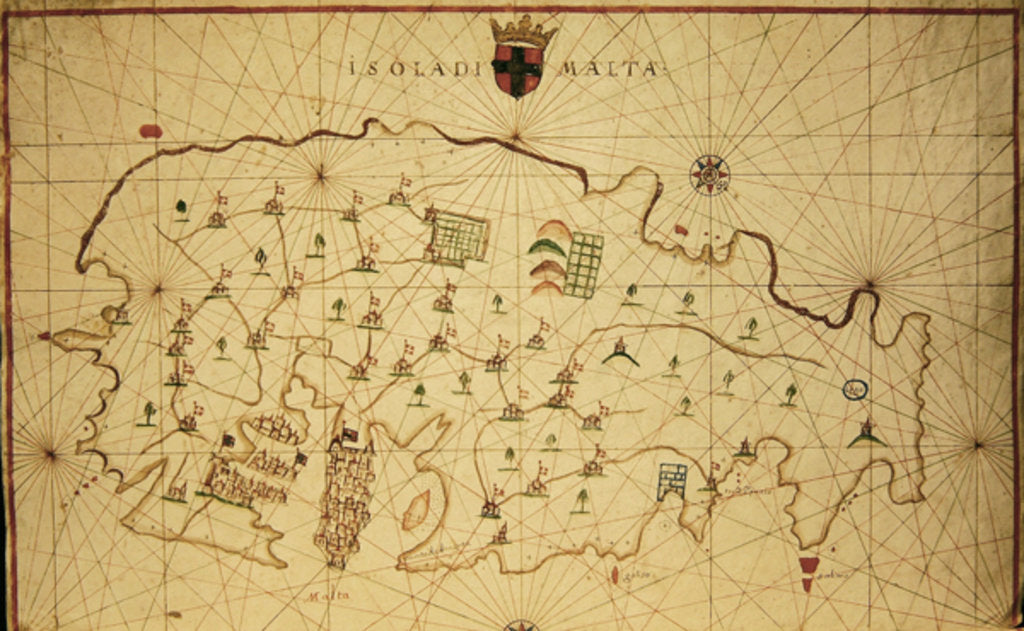 Detail of The Island of Malta, from a nautical atlas, 1646 by Italian School