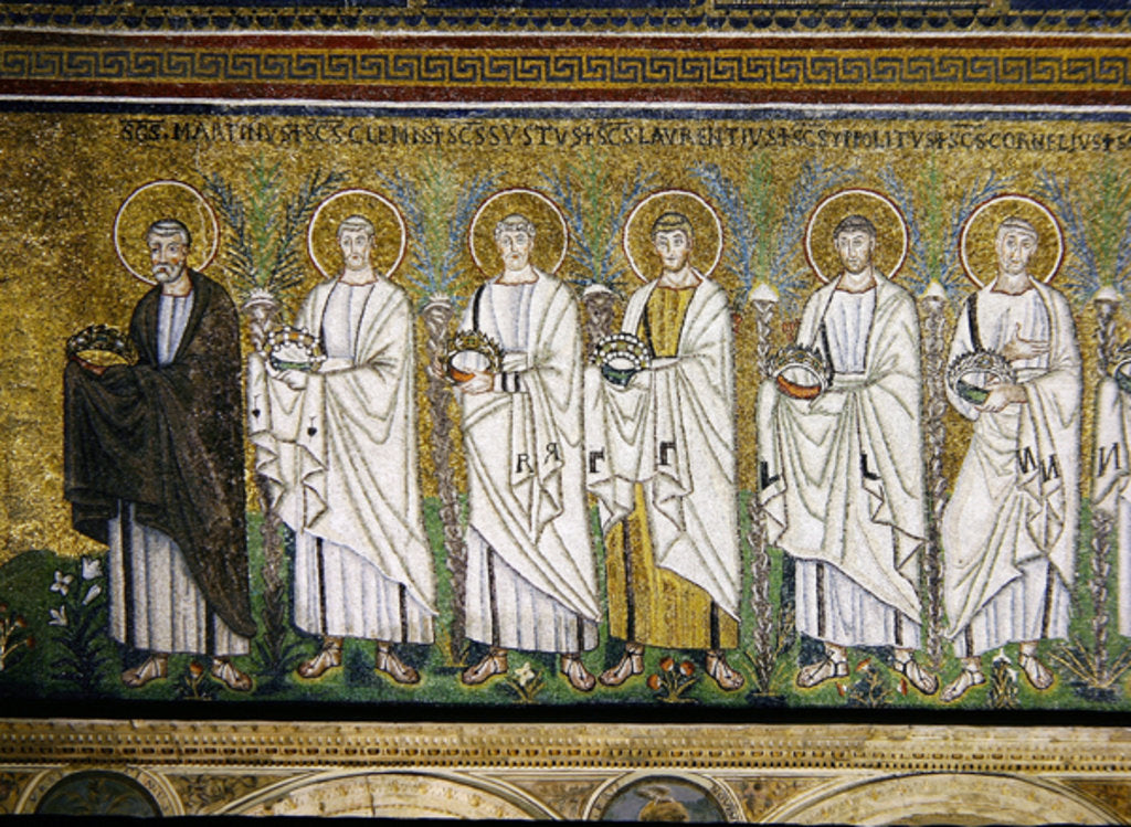 Detail of Group of saints and martyrs by Byzantine School