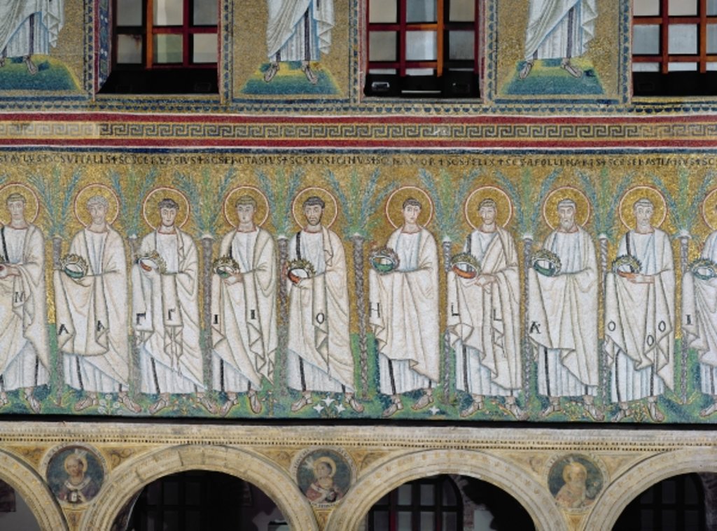 Detail of Group of saints and martyrs by Byzantine School