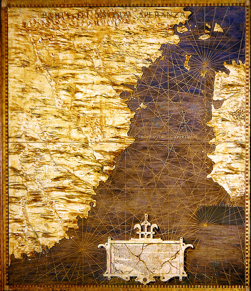 Detail of Map of the Cape of Good Hope by Stefano Buonsignori