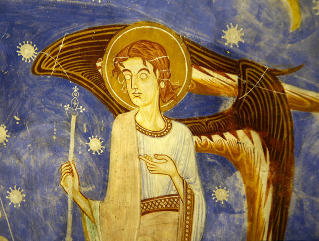 Detail of Angel on the west wall by Anonymous
