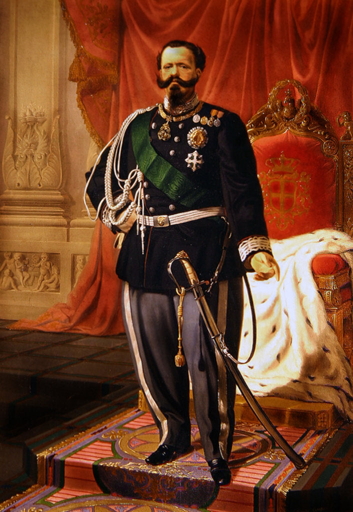 Detail of Portrait of Victor Emmanuel II of Italy by Cesare Campini