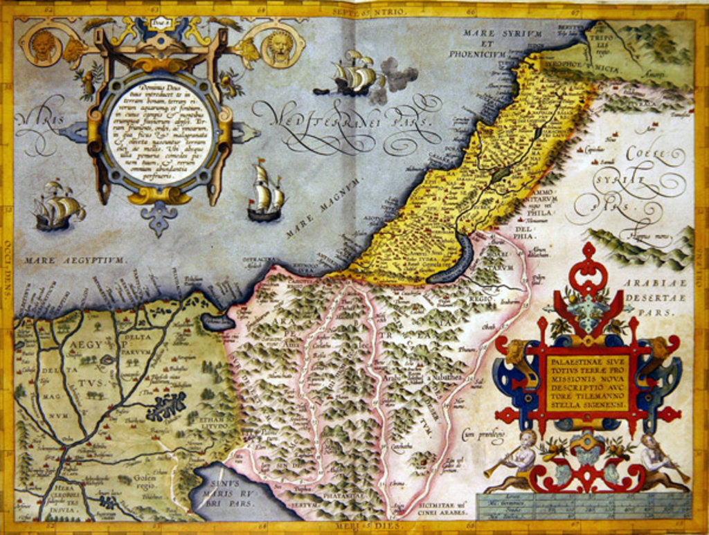 Detail of Palestine and the Promised Land by Abraham Ortelius