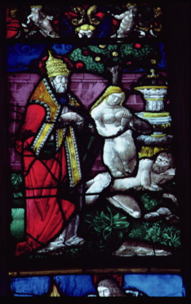 Detail of Window depicting the Creation of Eve by School French