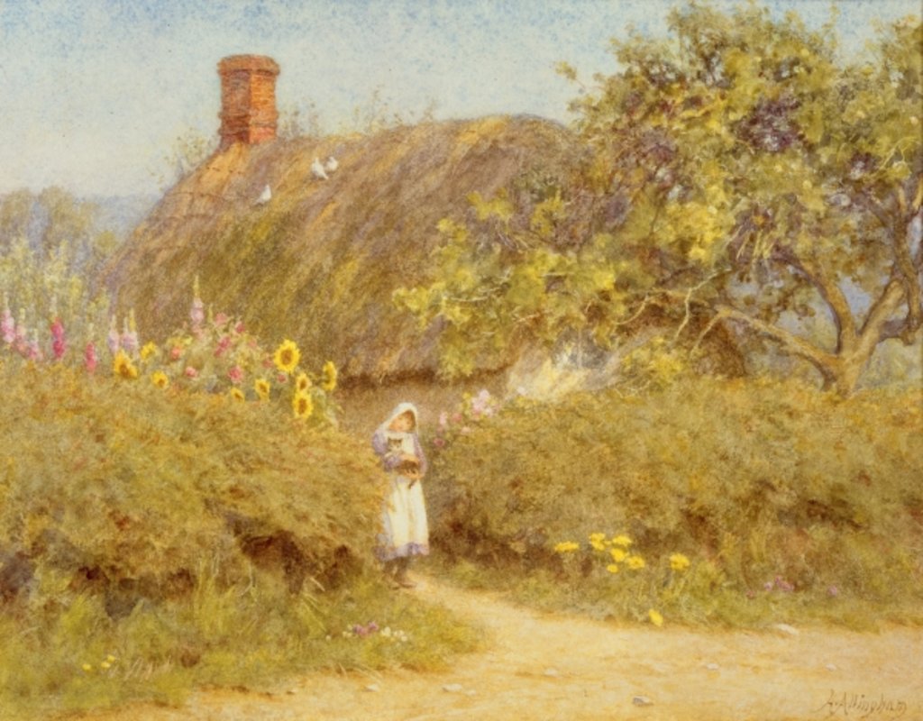 Detail of A Surrey cottage by Helen Allingham