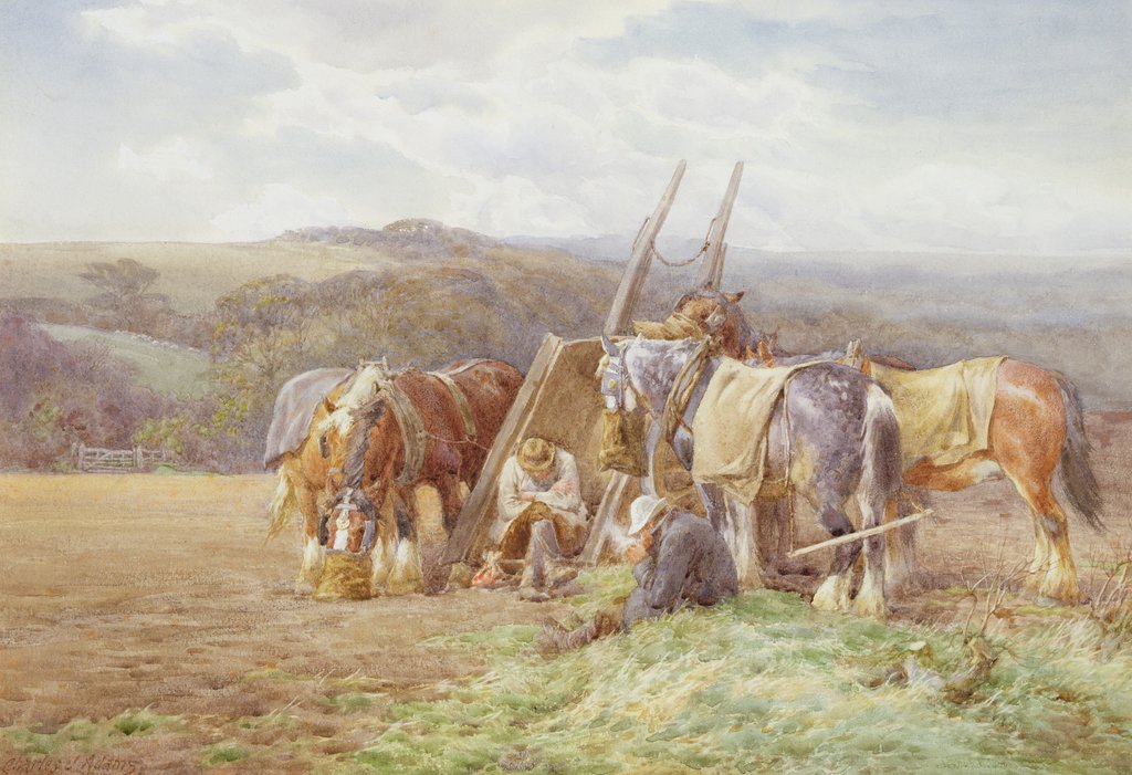 Detail of Resting in the Field by Charles James Adams