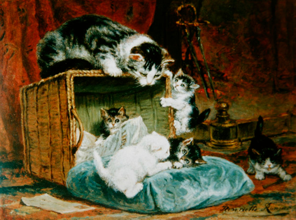 Detail of Playtime by Henriette Ronner-Knip