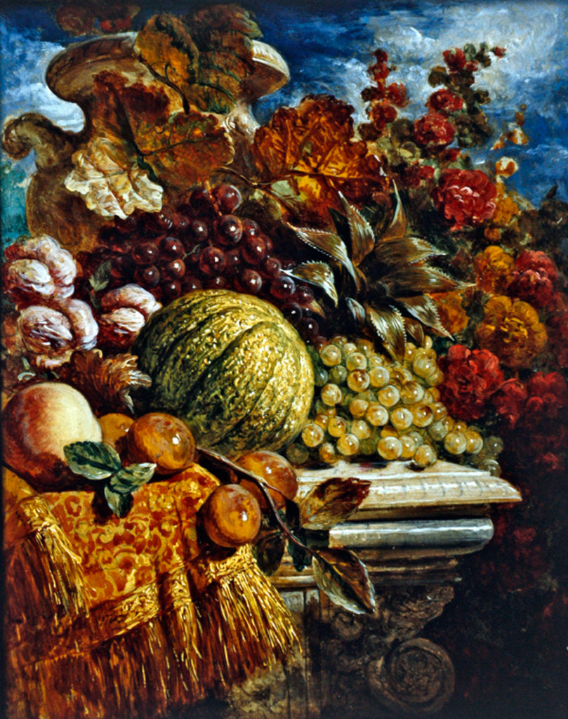 Detail of Still life with fruit by George Lance