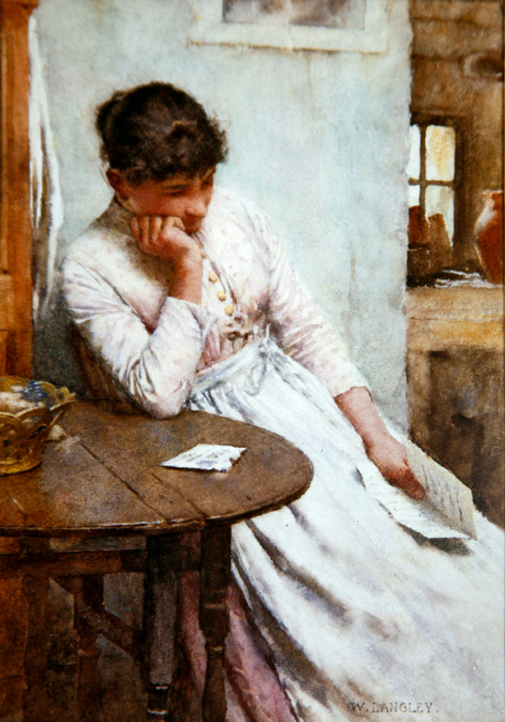 Detail of The Letter by Walter Langley