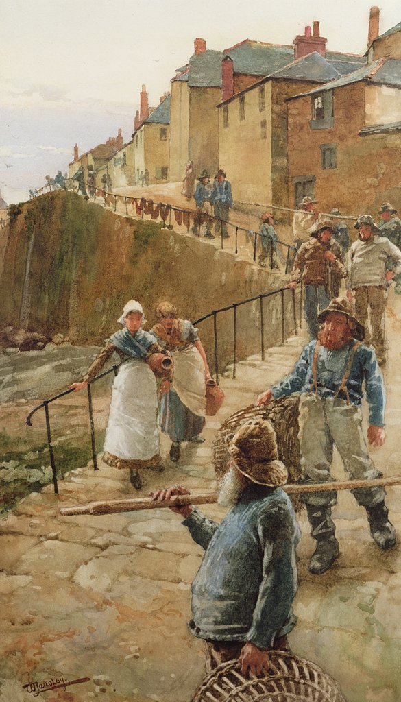 Detail of The Quayside, Newlyn by Walter Langley