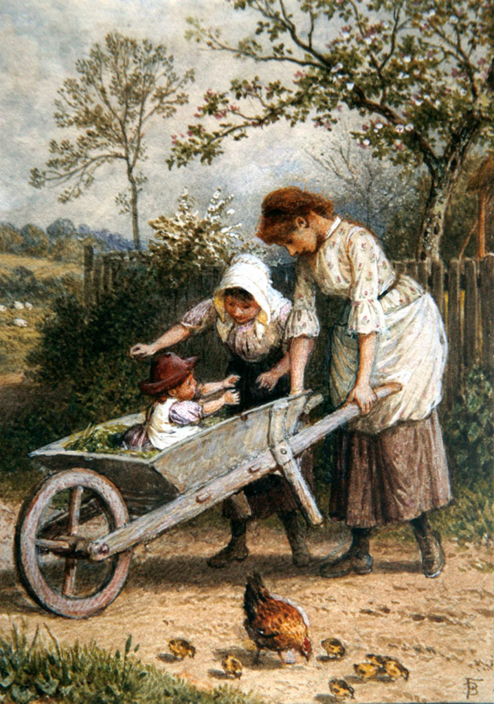Detail of The Wheelbarrow by Myles Birket Foster