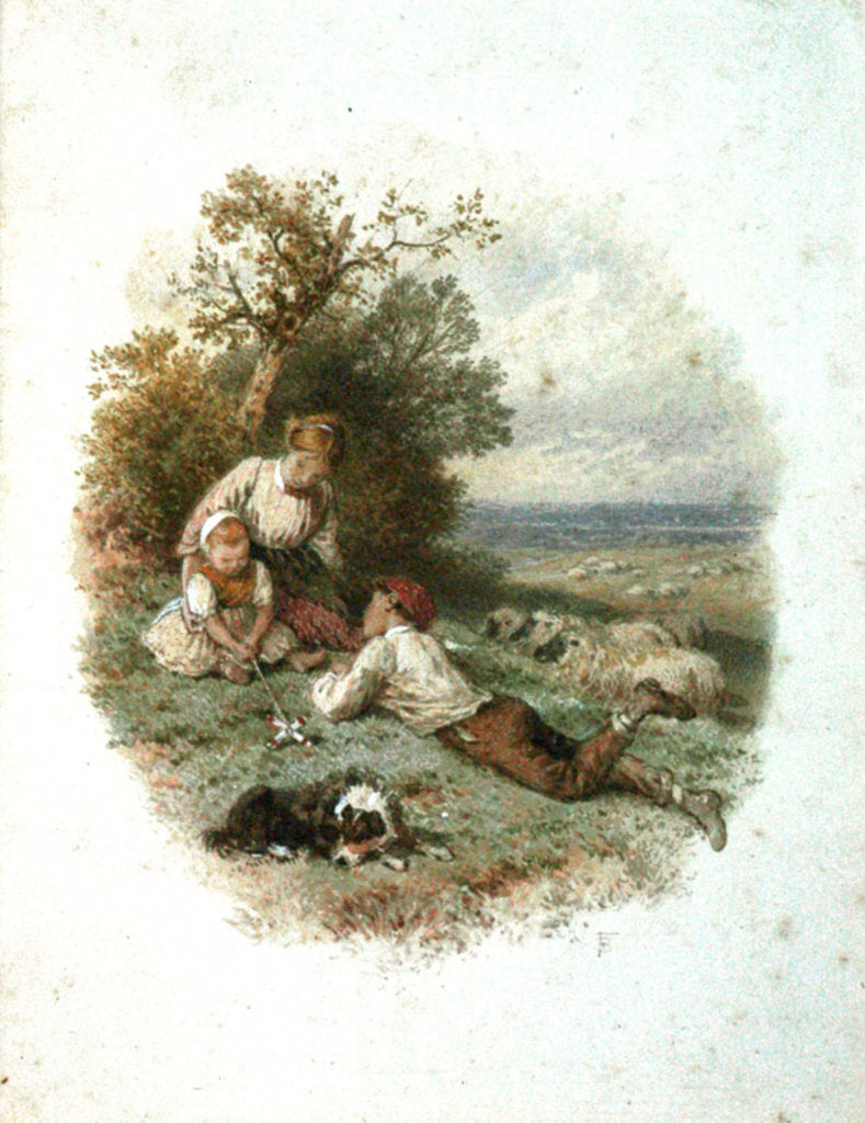 Detail of The Young Shepherd by Myles Birket Foster