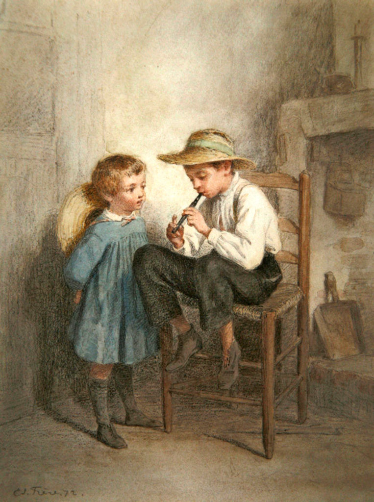 Detail of Friends by Pierre Edouard Frere