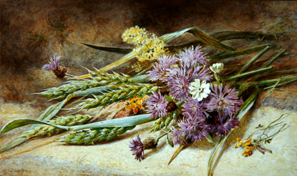 Detail of Green Wheat and Wild Flowers by Helen Cordelia Coleman Angell