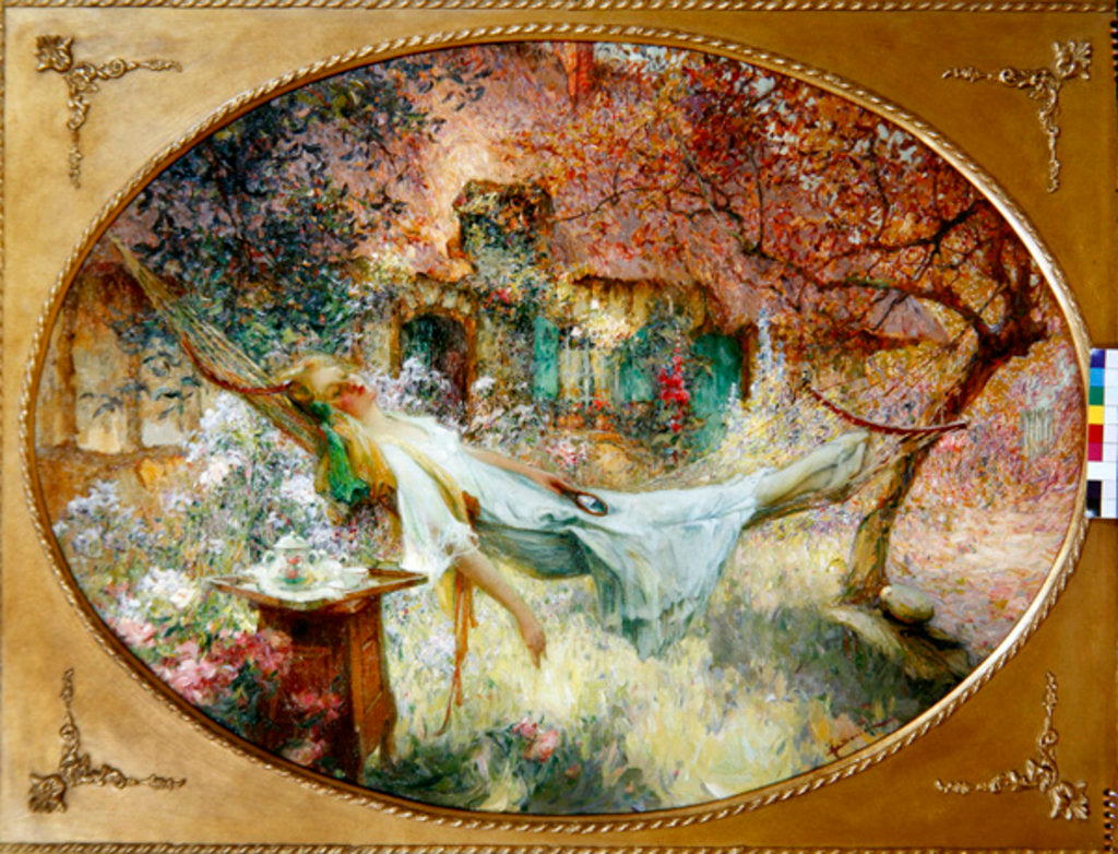 Detail of Summer in the Garden by Henri-Gaston Darien