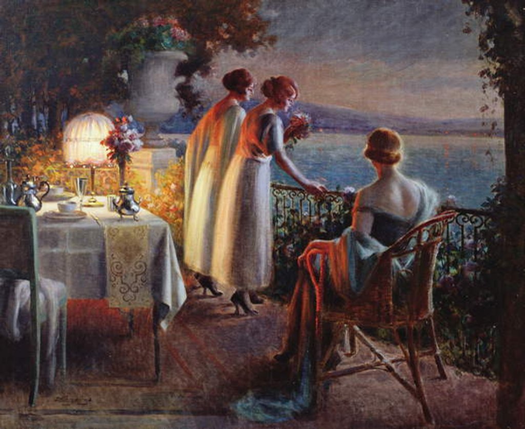 Detail of On the Balcony by Delphin Enjolras