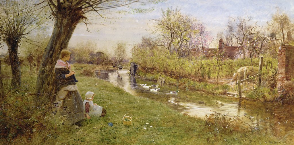 Detail of Watching the Ducks, 1890 by Thomas James Lloyd