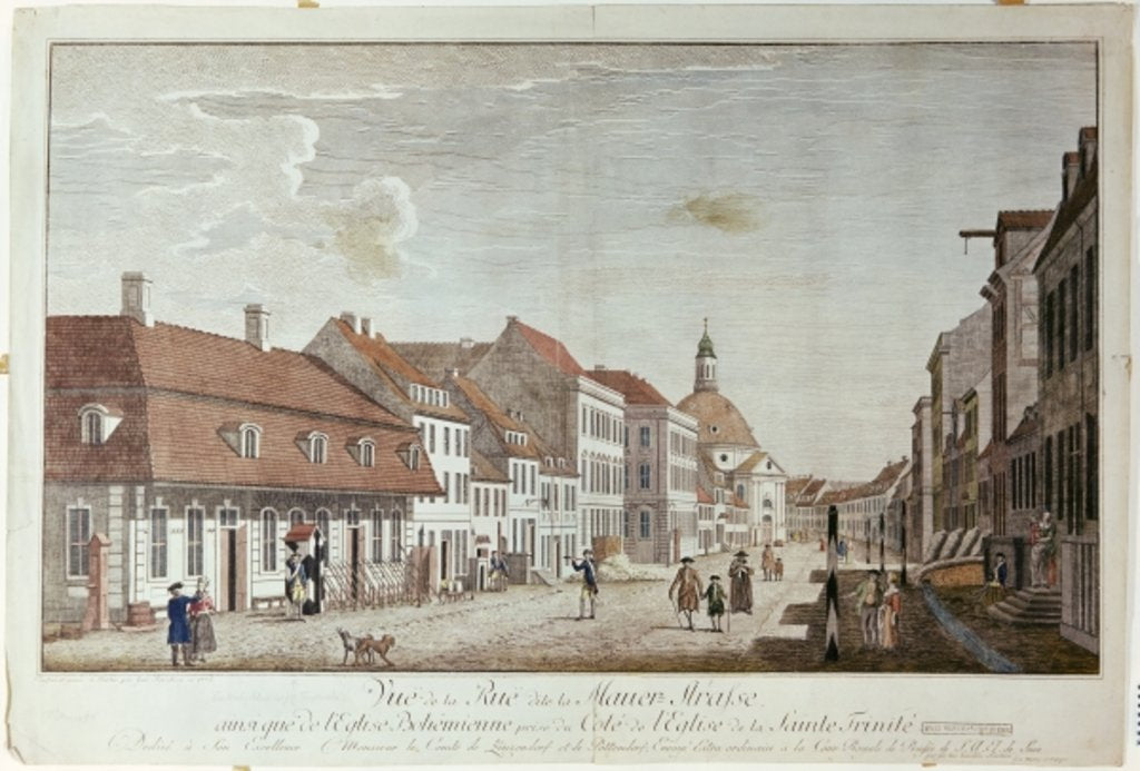 Detail of View of Mauer Strasse, Berlin, 1776 by Johann Georg Rosenberg