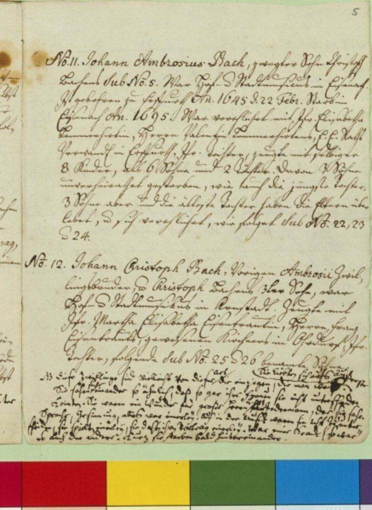 Detail of The Origin of the Musical Bach Family by Johann Sebastian Bach