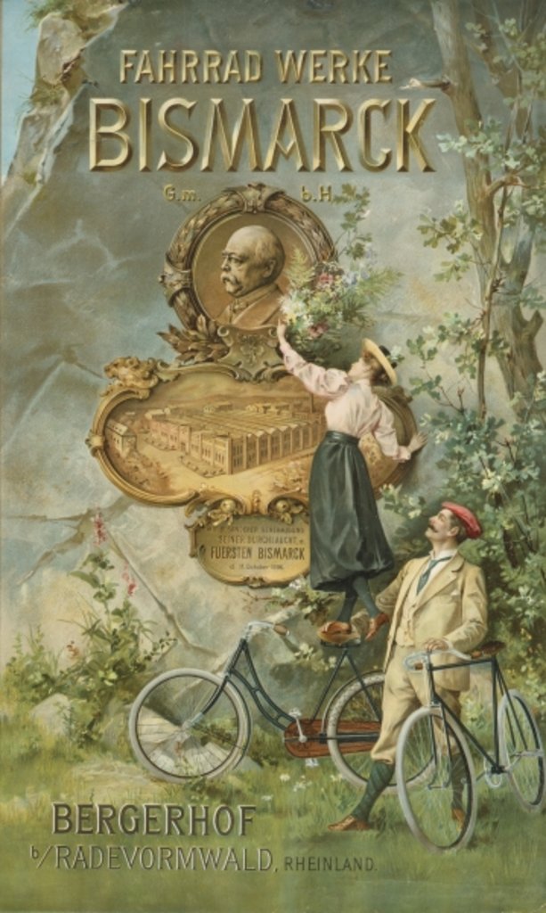 Detail of Poster advertising the Fahrrad Werke Bismarck by Anonymous