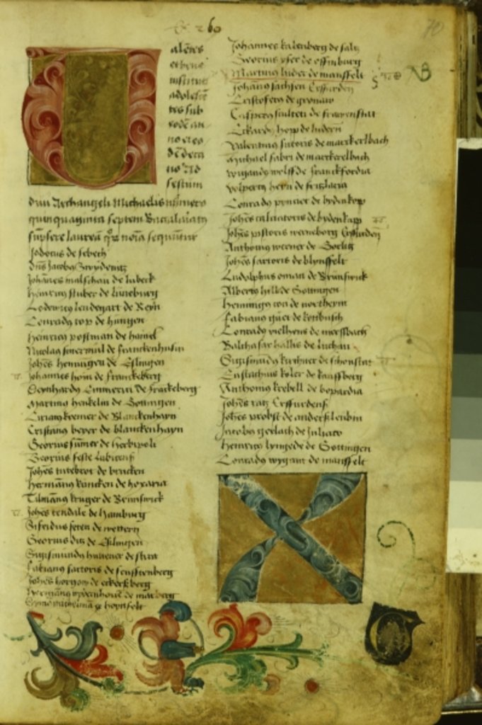 Detail of Martin Luther's enrolment sheet at the University of Erfurt, April 1501 by German School