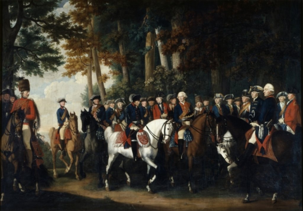 Detail of King Frederick II's return from Preussen von Manoever, c.1785 by German School