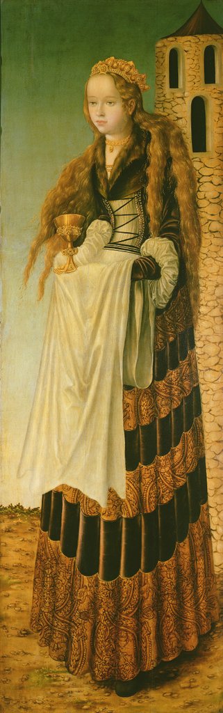 Detail of St. Barbara by Lucas