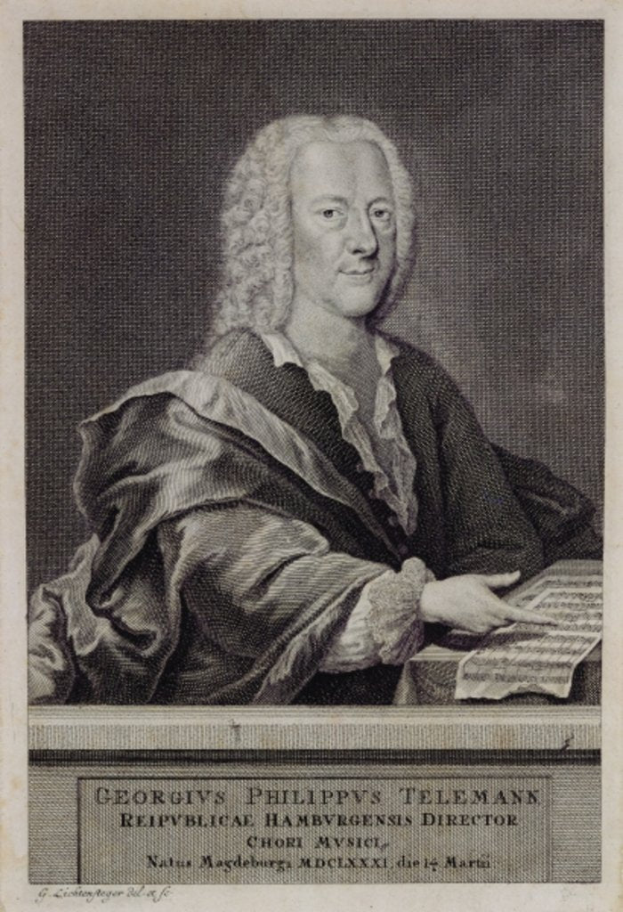 Detail of Portrait of Georg Philipp Telemann by Georg Lichtensteger