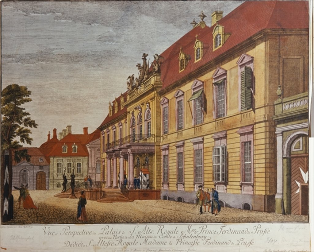 Detail of The Palace of Prince Ferdinand of Prussia, Berlin by Johann Carl Wilhelm Rosenberg