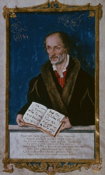 Detail of Portrait of Philipp Melanchthon by Lucas the Younger Cranach