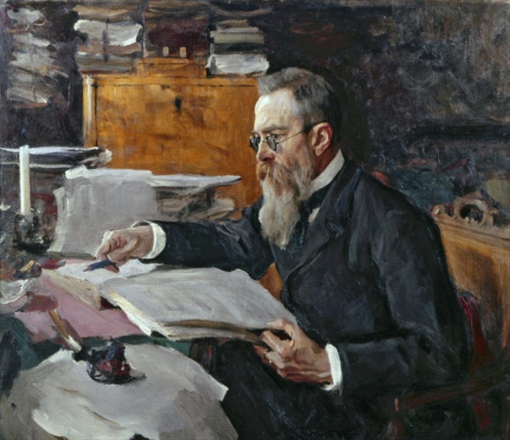 Detail of Portrait of Nikolai Andreyevich Rimsky-Korsakov by Valentin Aleksandrovich Serov