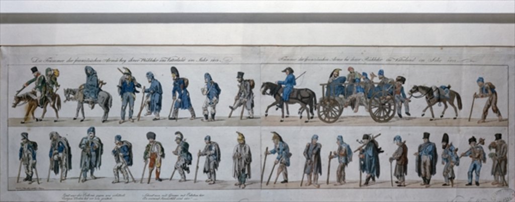 Detail of The return of the defeated French army from Russia in 1813 by German School