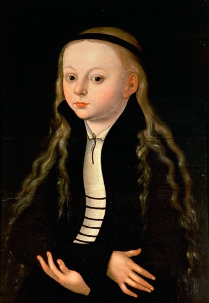 Detail of Portrait of a girl, possibly Martin Luther's daughter Magdalena, after Lucas Cranach, Senior, c. 1520 by Anonymous Anonymous