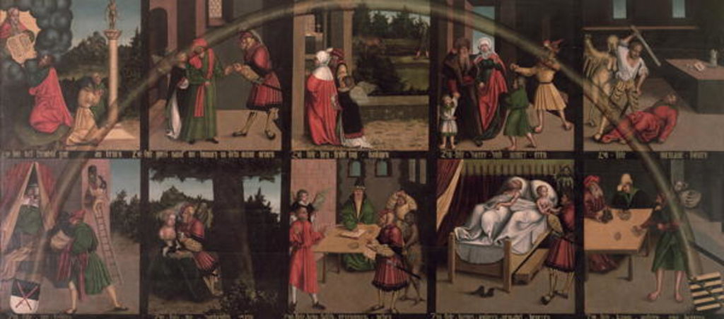 Detail of The Ten Commandments by Lucas the Elder Cranach