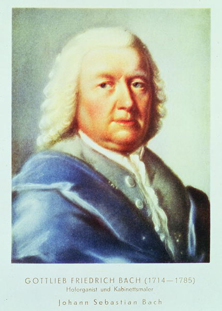 Detail of Portrait of Johann Sebastian Bach by Gottlieb Friedrich Bach