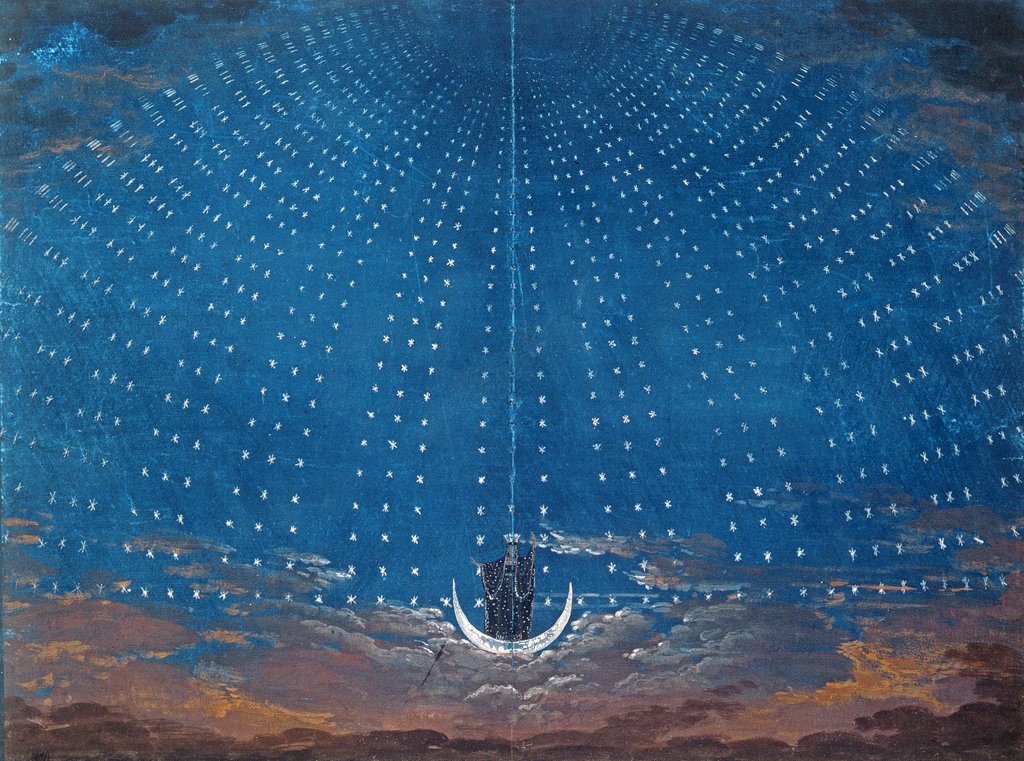 Detail of The Palace of the Queen of the Night by Karl Friedrich Schinkel