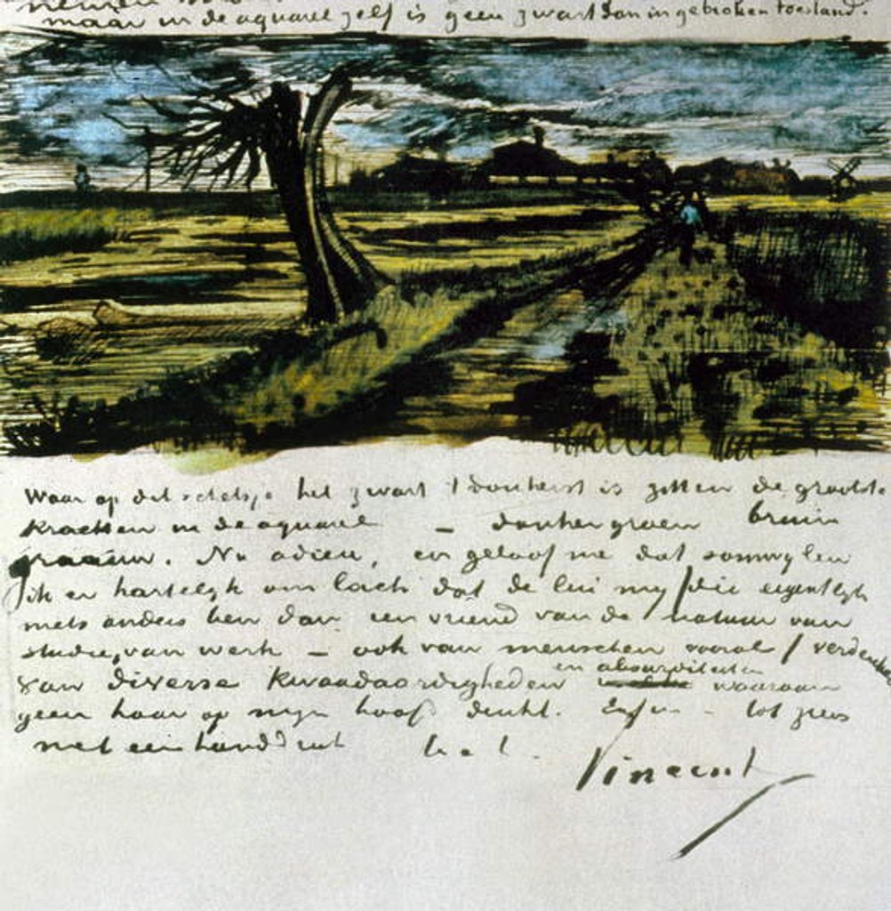 Detail of Letter 252 from Vincent van Gogh to Theo van Gogh: Pollard Willow, c.1st August 1882 by Vincent van Gogh
