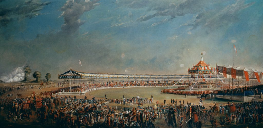 Detail of Delhi Durbar, celebration on the occasion of Queen Victoria becoming Empress of India, 1877 by Alexander Caddy