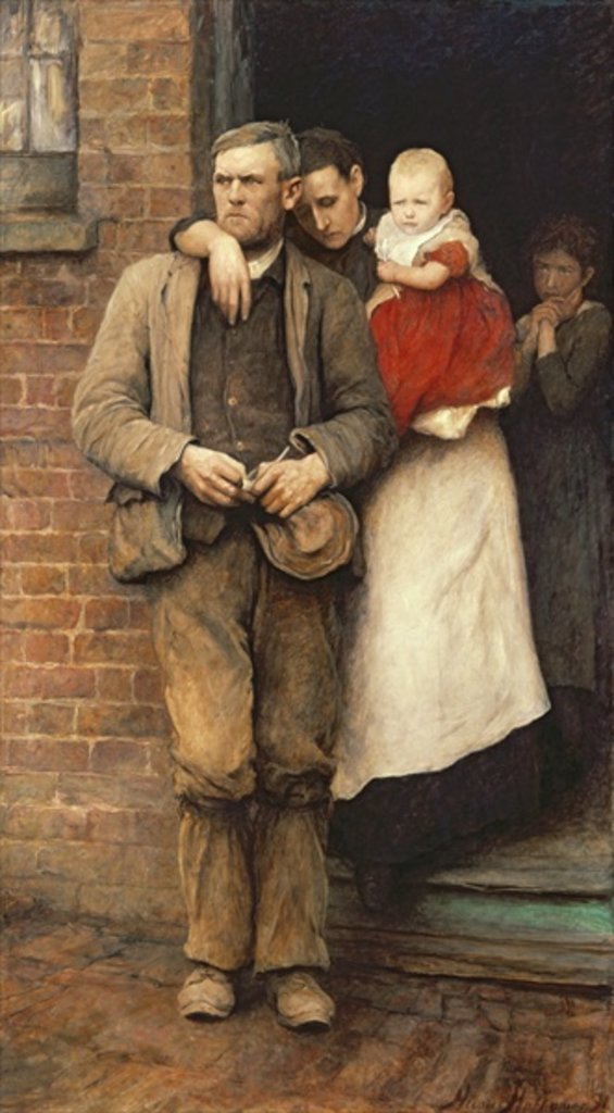 Detail of On Strike, c.1891 by Hubert von Herkomer